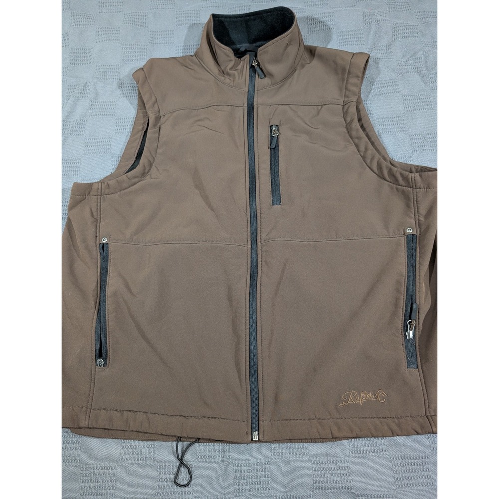 Rafter C Cowboy Collection Mens XXL Brown Softshell Fleece Lined Full Zip Vest